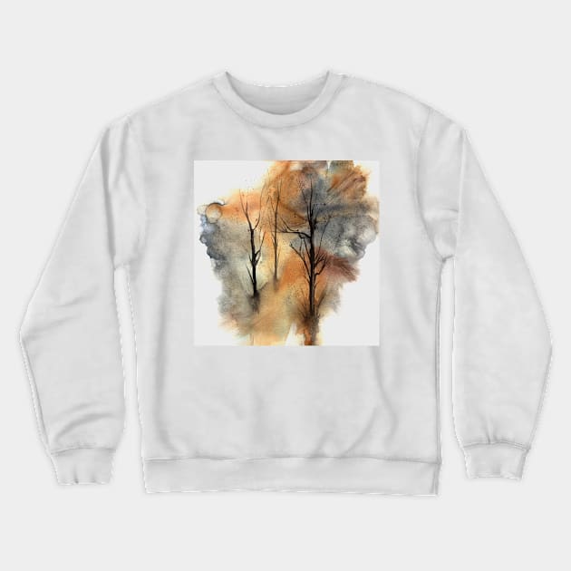 Watercolor Trees 03 Crewneck Sweatshirt by MarcoGonzalez